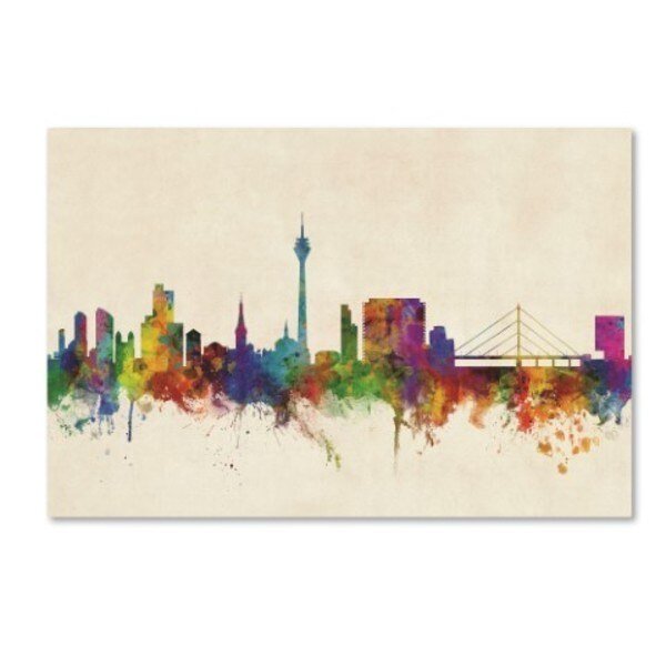 Michael Tompsett 'Dusseldorf Germany Skyline III' Canvas Art, 16x24, Trademark Fine Art, Mfr#: MT01398-C1624GG